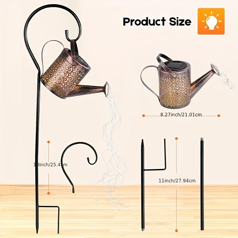 Solar Watering Can Light Hanging Waterfall Lamp Outdoor Garden Decor