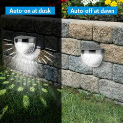 6pcs 6LED Solar Fence Lights Waterproof Outdoor Light