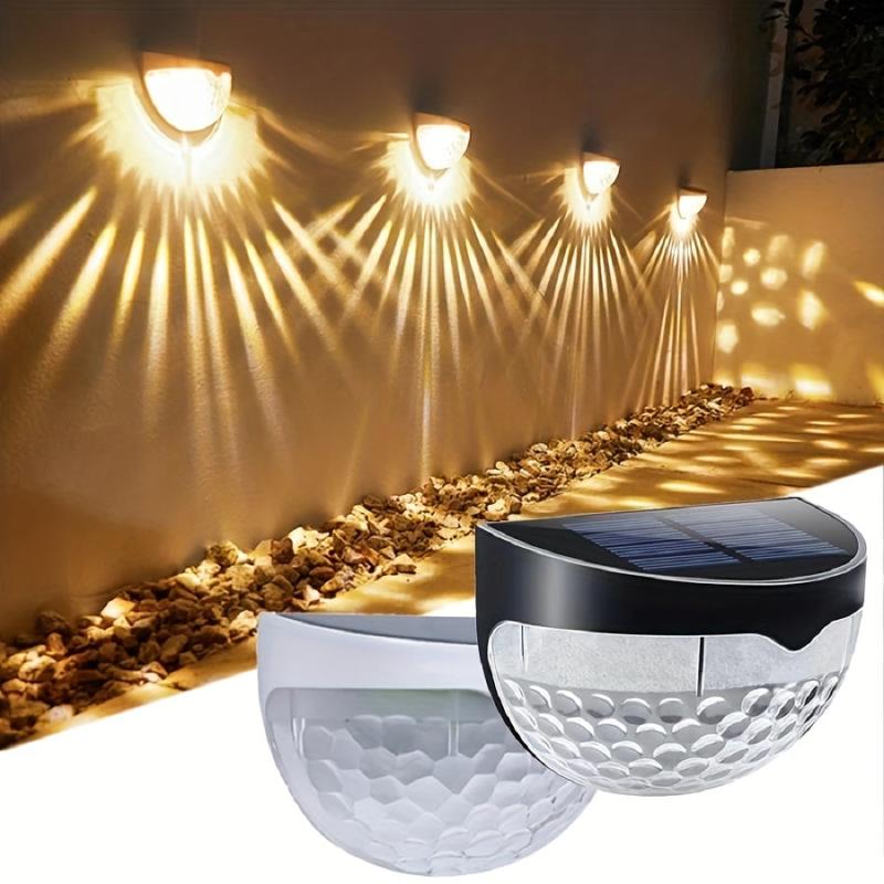 6pcs 6LED Solar Fence Lights Waterproof Outdoor Light