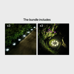 Solar Ground 8LEDs Deck Lights for Landscape Walkway Lawn Steps