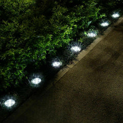 Solar Ground 8LEDs Deck Lights for Landscape Walkway Lawn Steps