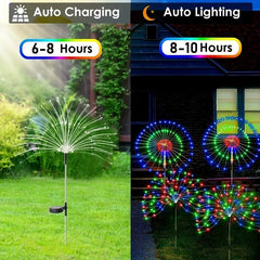 Solar Firework Lights Garden Decor Fairy Lights Outdoor Waterproof Lawn Lamp