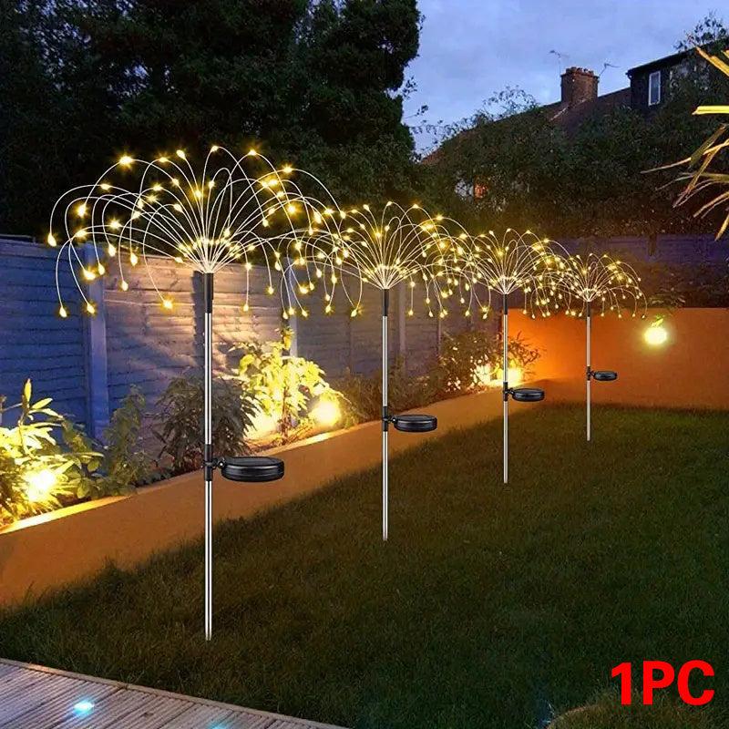 Solar Firework Lights Garden Decor Fairy Lights Outdoor Waterproof Lawn Lamp