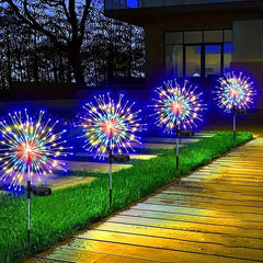 Solar Firework Lights Garden Decor Fairy Lights Outdoor Waterproof Lawn Lamp