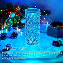 16 Crystal Table Lamp RGB Rose Touch Lamp Changing Night Light