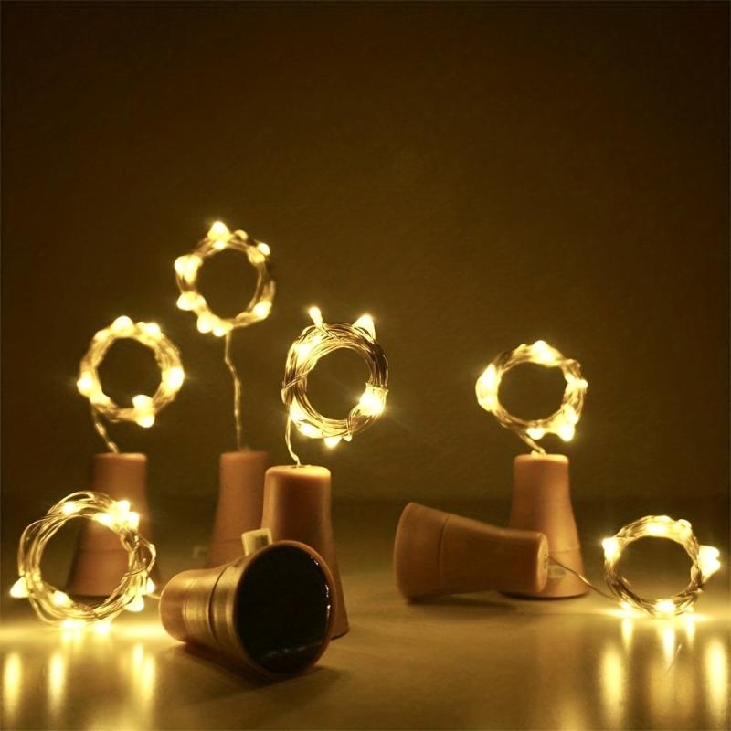 6pcs Solar Wine Bottle Lights 20 LED Fairy Light Garden Decor