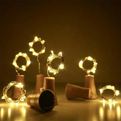 6pcs Solar Wine Bottle Lights 20 LED Fairy Light Garden Decor