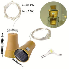 6pcs Solar Wine Bottle Lights 20 LED Fairy Light Garden Decor