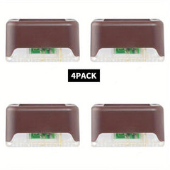 4pcs Solar Fence Wall Light Outdoor Garden Waterproof Wall Railing Corridor