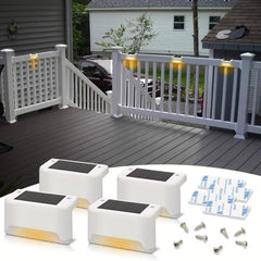 Outdoor Solar Deck Lights Waterproof LED Solar Lights for Stairs Steps Fences