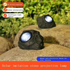 Solar Step Light Faux Stone Spotlights Waterproof Outdoor Decoration