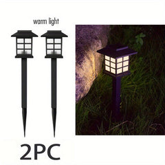 2pcs Solar Garden Light Waterproof LED Lawn Light