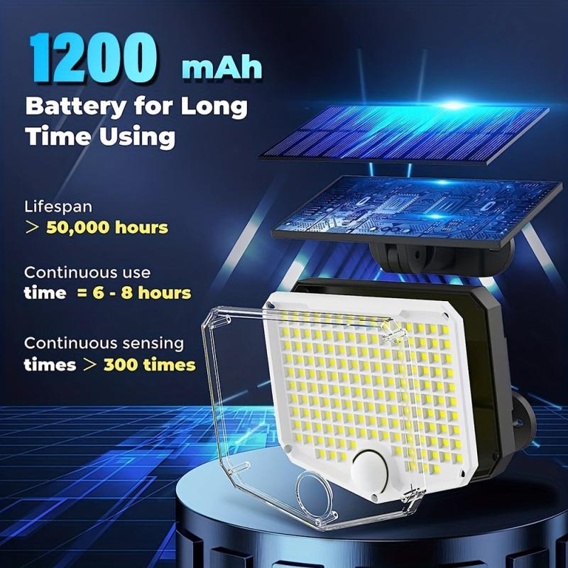 2pcs 153 LED Outdoor Solar Floodlight with Motion Sensor
