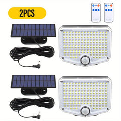 2pcs 153 LED Outdoor Solar Floodlight with Motion Sensor