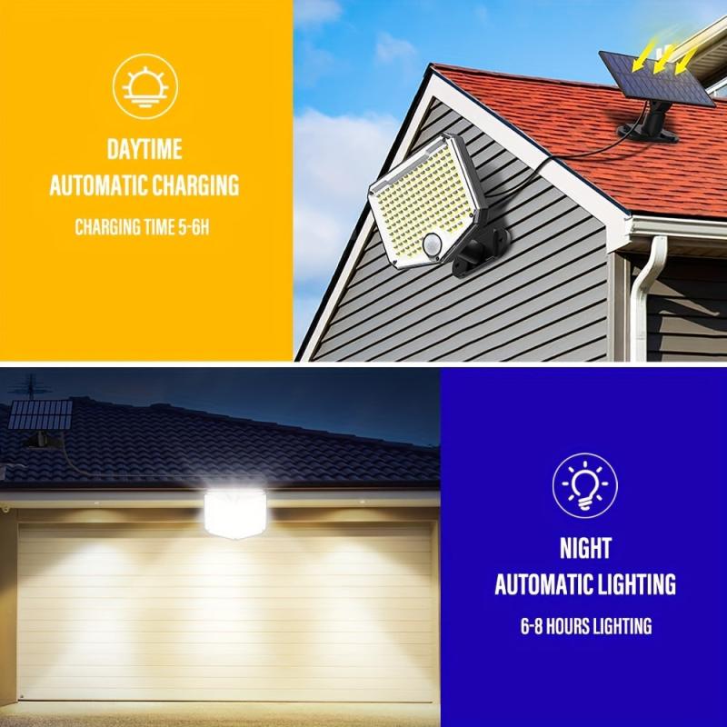 2pcs 153 LED Outdoor Solar Floodlight with Motion Sensor