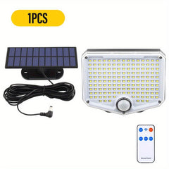 2pcs 153 LED Outdoor Solar Floodlight with Motion Sensor
