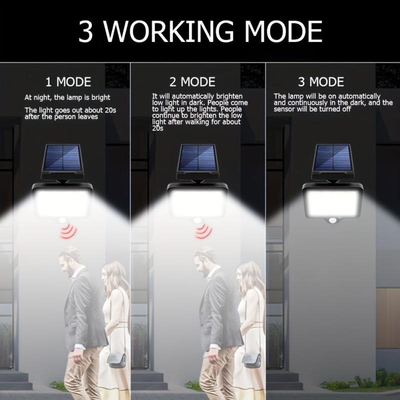 106LED Split Solar Lamp 3Mode Waterproof Outdoor Lighting