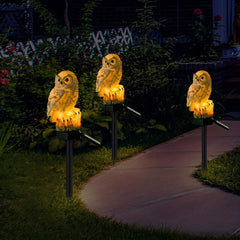 1pc Solar Garden Lights Owl Waterproof Warm LED Solar Post Lights