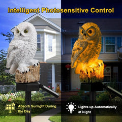 1pc Solar Garden Lights Owl Waterproof Warm LED Solar Post Lights