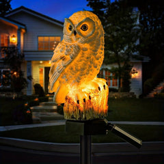 1pc Solar Garden Lights Owl Waterproof Warm LED Solar Post Lights