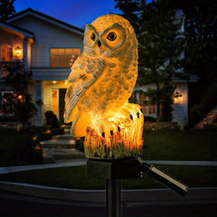 1pc Solar Garden Lights Owl Waterproof Warm LED Solar Post Lights