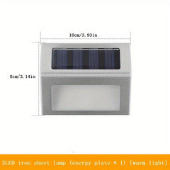 Silver Solar LED Wall Light Waterproof Stainless Steel