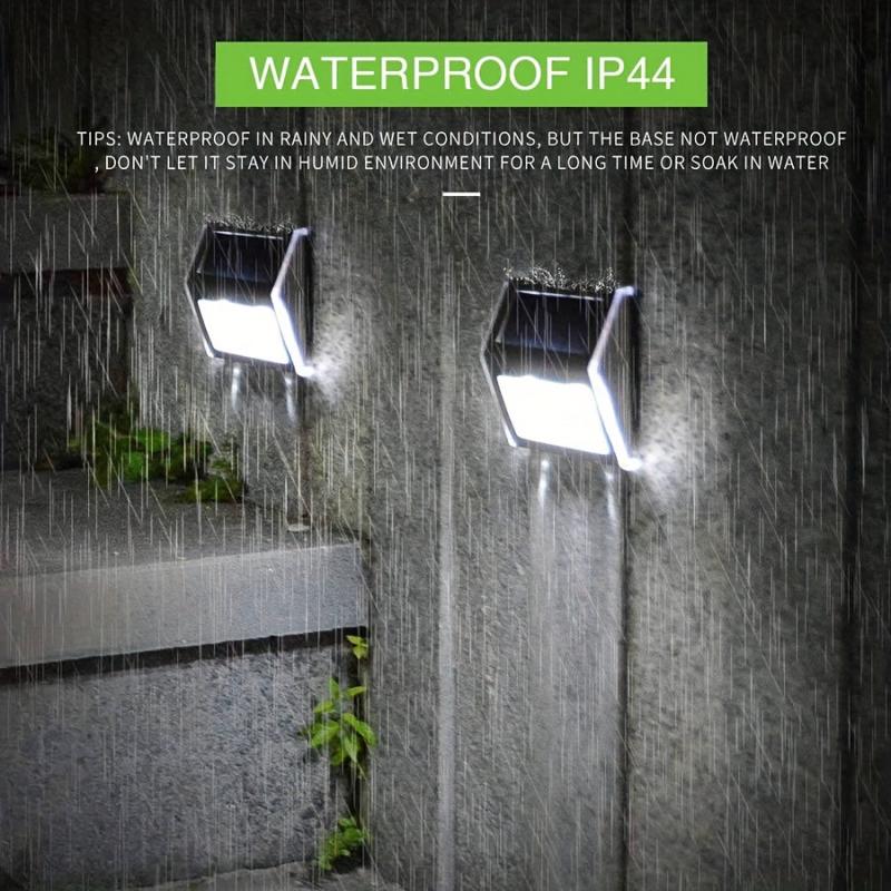 Silver Solar LED Wall Light Waterproof Stainless Steel