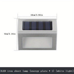 Silver Solar LED Wall Light Waterproof Stainless Steel