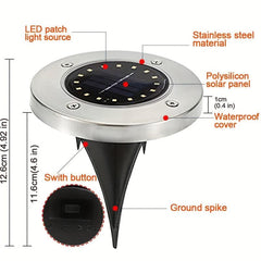 4pcs Solar Ground Light Waterproof Garden Path Deck Light
