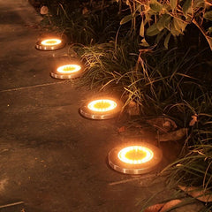4pcs Solar Ground Light Waterproof Garden Path Deck Light