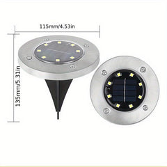 4pcs Solar Ground Light Waterproof Garden Path Deck Light