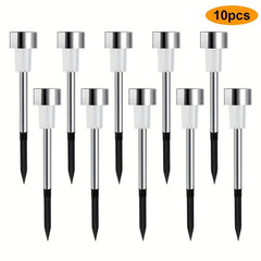 10pcs Solar Pathway Lights Garden Ground Lights LED Deck Spike Lights
