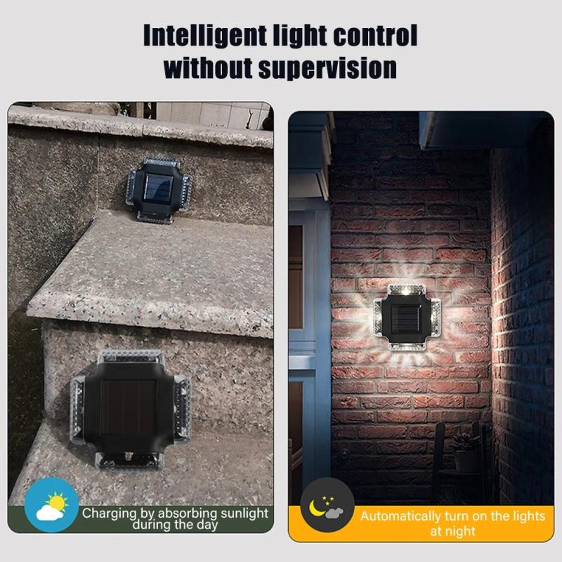 Solar Wall Lamp LED Spotlight Outdoor Waterproof Garden Fence Decor