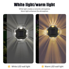 Solar Wall Lamp LED Spotlight Outdoor Waterproof Garden Fence Decor
