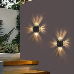 Solar Wall Lamp LED Spotlight Outdoor Waterproof Garden Fence Decor