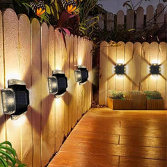 Solar Wall Lamp LED Spotlight Outdoor Waterproof Garden Fence Decor