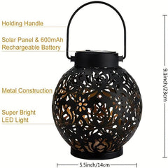 Solar Lantern Lights Outdoor LED Hanging Star Projection Warm Retro Table