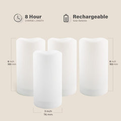 Set of 2 Waterproof Outdoor Solar Candles - Rechargeable