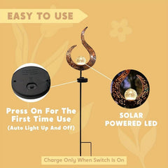 Crackle Glass Globe Stake Solar Lights | Outdoor Waterproof LED Garden Lights