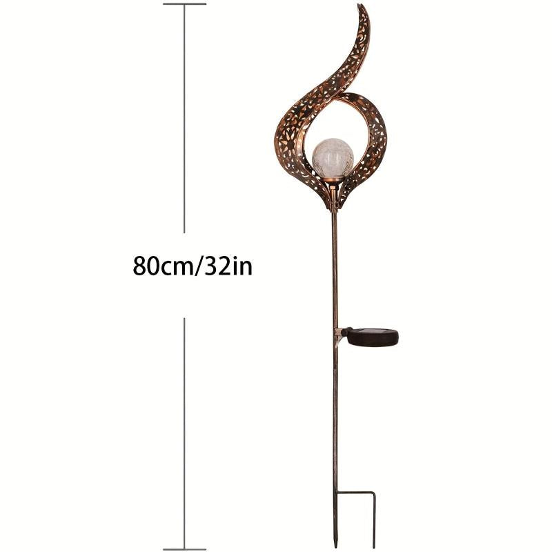 Crackle Glass Globe Stake Solar Lights | Outdoor Waterproof LED Garden Lights
