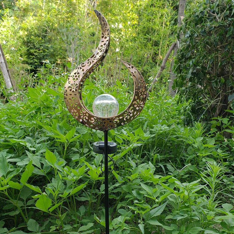 Crackle Glass Globe Stake Solar Lights | Outdoor Waterproof LED Garden Lights