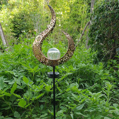 Crackle Glass Globe Stake Solar Lights | Outdoor Waterproof LED Garden Lights