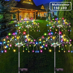 Solar Firework Lights 200 150 90 60 LEDs Waterproof Fairy Light