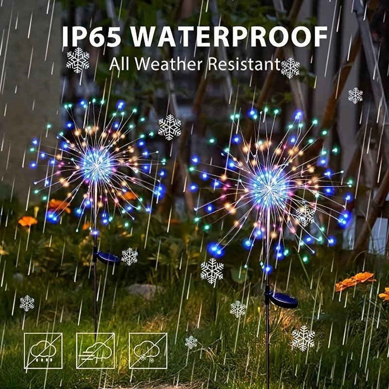 Solar Firework Lights 200 150 90 60 LEDs Waterproof Fairy Light