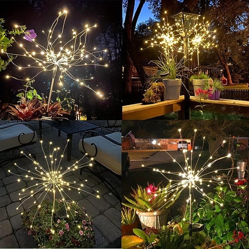 Solar Firework Lights 200 150 90 60 LEDs Waterproof Fairy Light