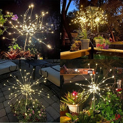 Solar Firework Lights 200 150 90 60 LEDs Waterproof Fairy Light