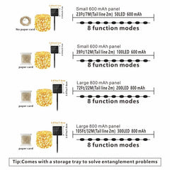 300 LED Solar String Lights Outdoor 31.7m Waterproof Copper Wire Fairy Lights