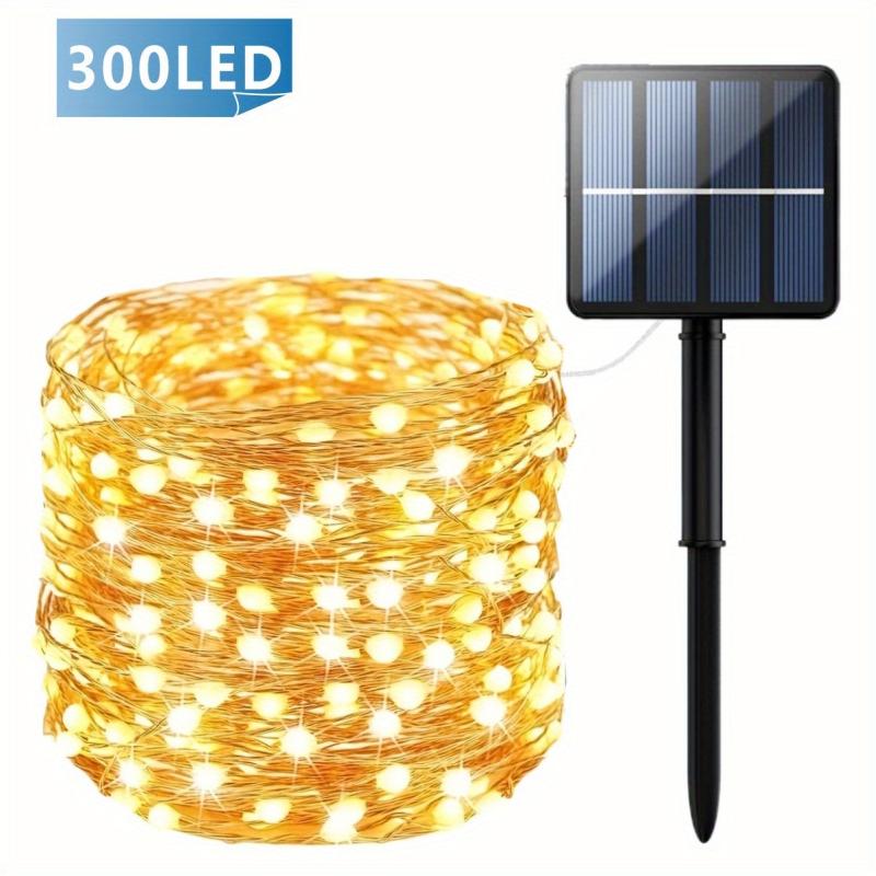 300 LED Solar String Lights Outdoor 31.7m Waterproof Copper Wire Fairy Lights