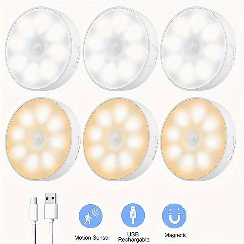 8 LED Motion Sensor Night Light USB Rechargeable Outdoor Step Light