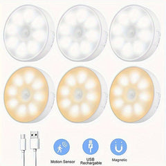 8 LED Motion Sensor Night Light USB Rechargeable Outdoor Step Light